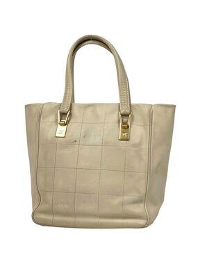 Chanel Chocoba Tote Bag Handbag Leather Ivory